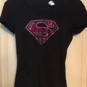 Supergirl in rhinestones T-shirt